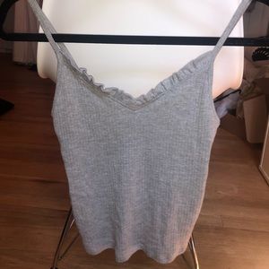 Grey ribbed topshop crop top